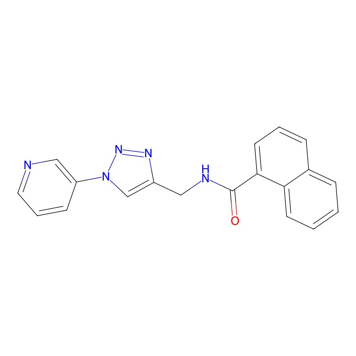N-{[1-(pyridin-3-yl)-1H-1,2,3-triazol-4-yl]methyl}naphthalene-1-carboxamide molecular structure, CAS 2034311-88-9