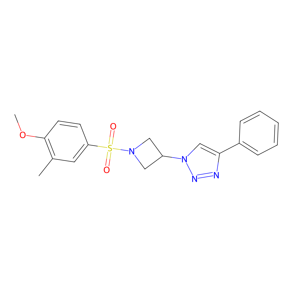 1-(1-((4-methoxy-3-methylphenyl)sulfonyl)azetidin-3-yl)-4-phenyl-1H-1,2,3-triazole molecular structure, CAS 2034311-98-1