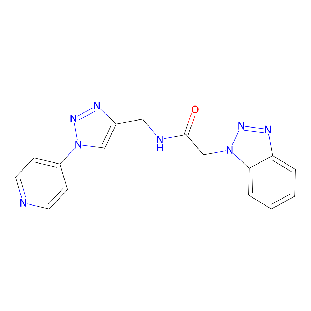 2-(1H-benzo[d][1,2,3]triazol-1-yl)-N-((1-(pyridin-4-yl)-1H-1,2,3-triazol-4-yl)methyl)acetamide molecular structure, CAS 2034312-00-8