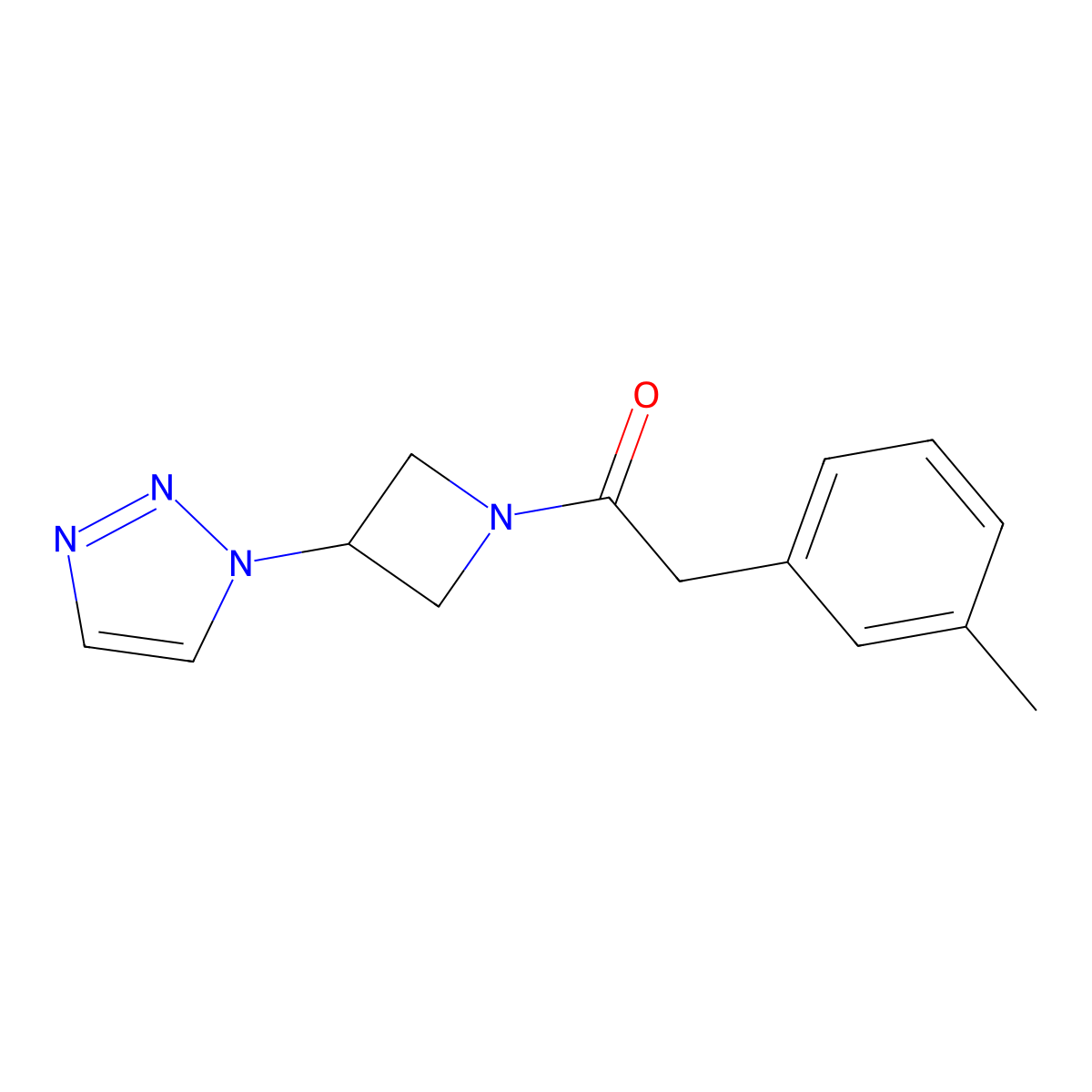 2-(3-methylphenyl)-1-[3-(1H-1,2,3-triazol-1-yl)azetidin-1-yl]ethan-1-one molecular structure, CAS 2034312-06-4