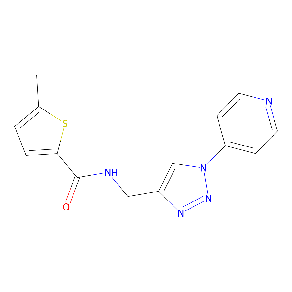 5-methyl-N-((1-(pyridin-4-yl)-1H-1,2,3-triazol-4-yl)methyl)thiophene-2-carboxamide molecular structure, CAS 2034312-09-7
