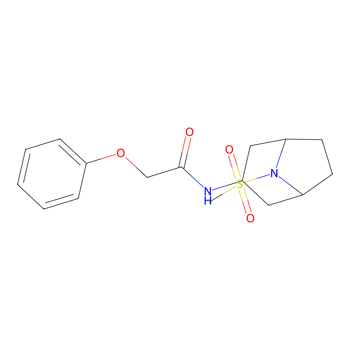 N-(8-(methylsulfonyl)-8-azabicyclo[3.2.1]octan-3-yl)-2-phenoxyacetamide molecular structure, CAS 2034312-12-2