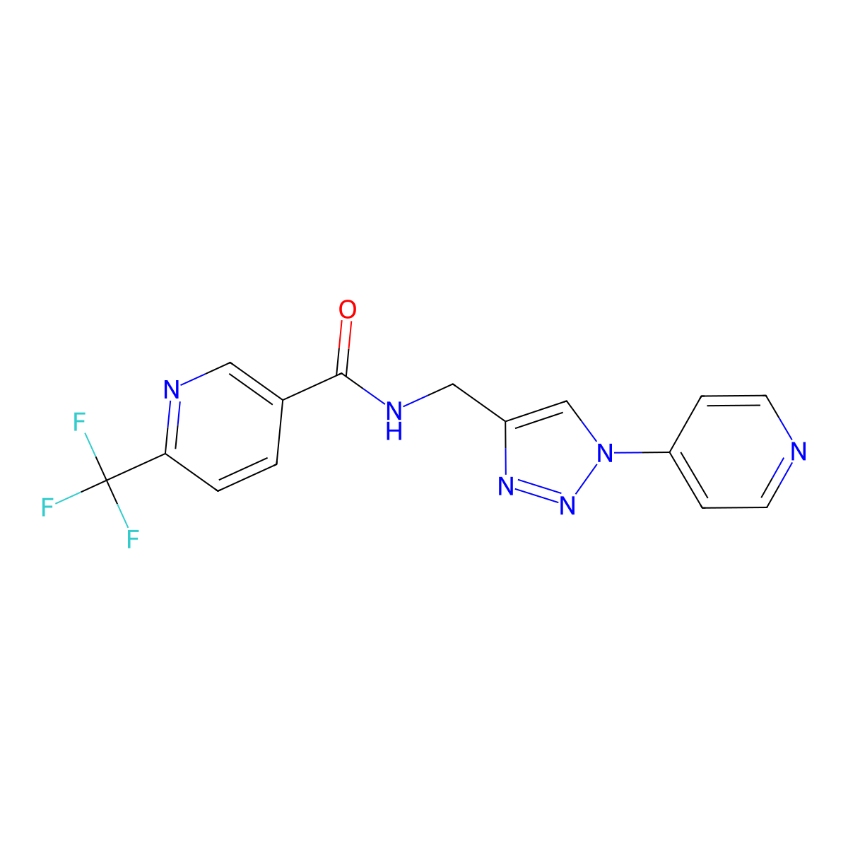 N-((1-(pyridin-4-yl)-1H-1,2,3-triazol-4-yl)methyl)-6-(trifluoromethyl)nicotinamide molecular structure, CAS 2034312-20-2