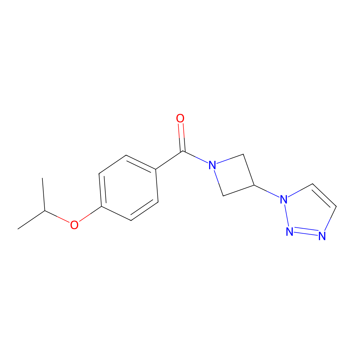 (3-(1H-1,2,3-triazol-1-yl)azetidin-1-yl)(4-isopropoxyphenyl)methanone molecular structure, CAS 2034312-41-7