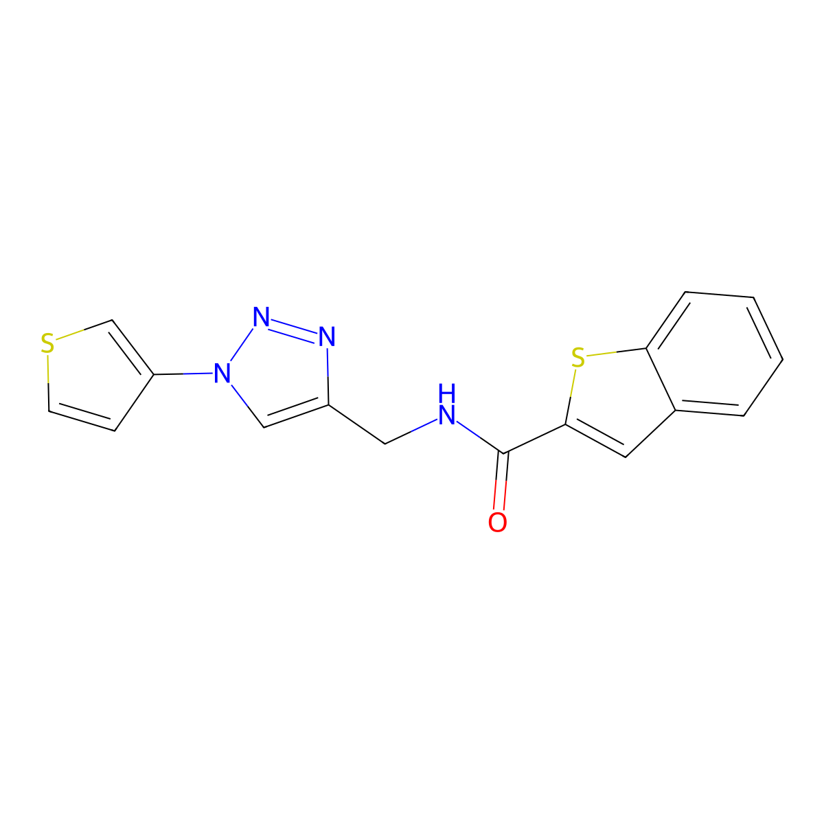 N-((1-(thiophen-3-yl)-1H-1,2,3-triazol-4-yl)methyl)benzo[b]thiophene-2-carboxamide molecular structure, CAS 2034312-53-1