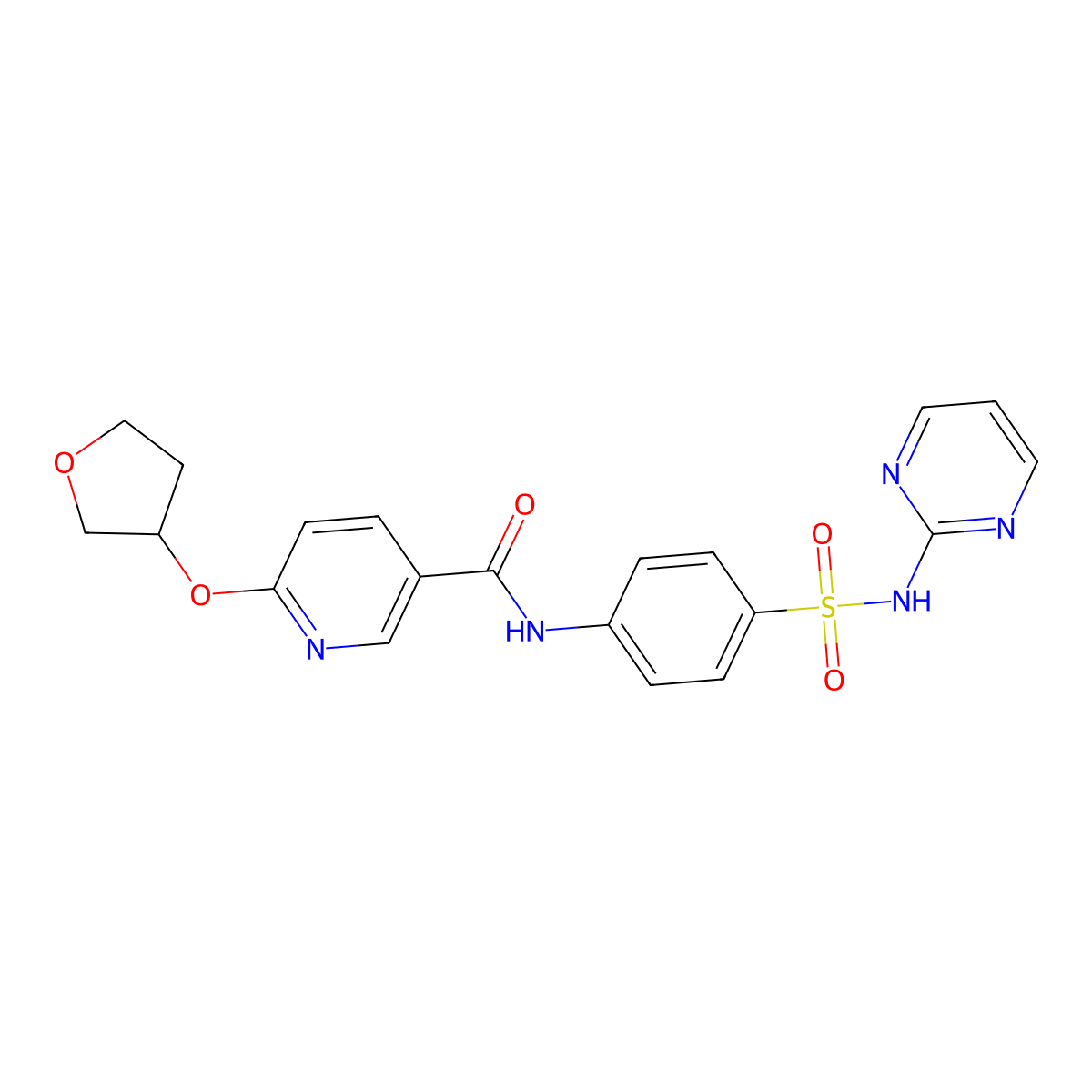 N-(4-(N-(pyrimidin-2-yl)sulfamoyl)phenyl)-6-((tetrahydrofuran-3-yl)oxy)nicotinamide molecular structure, CAS 2034312-54-2