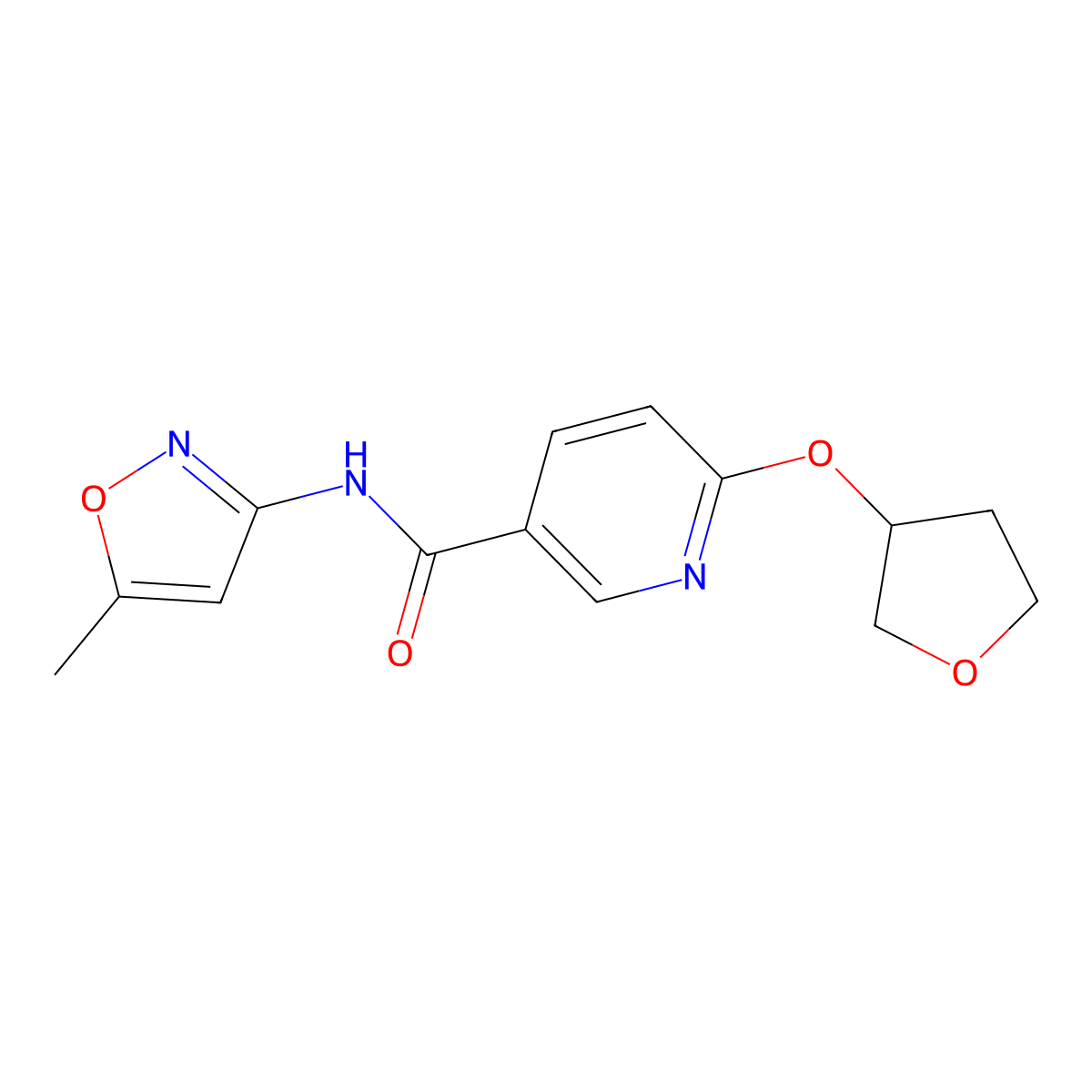 N-(5-methylisoxazol-3-yl)-6-((tetrahydrofuran-3-yl)oxy)nicotinamide molecular structure, CAS 2034312-57-5