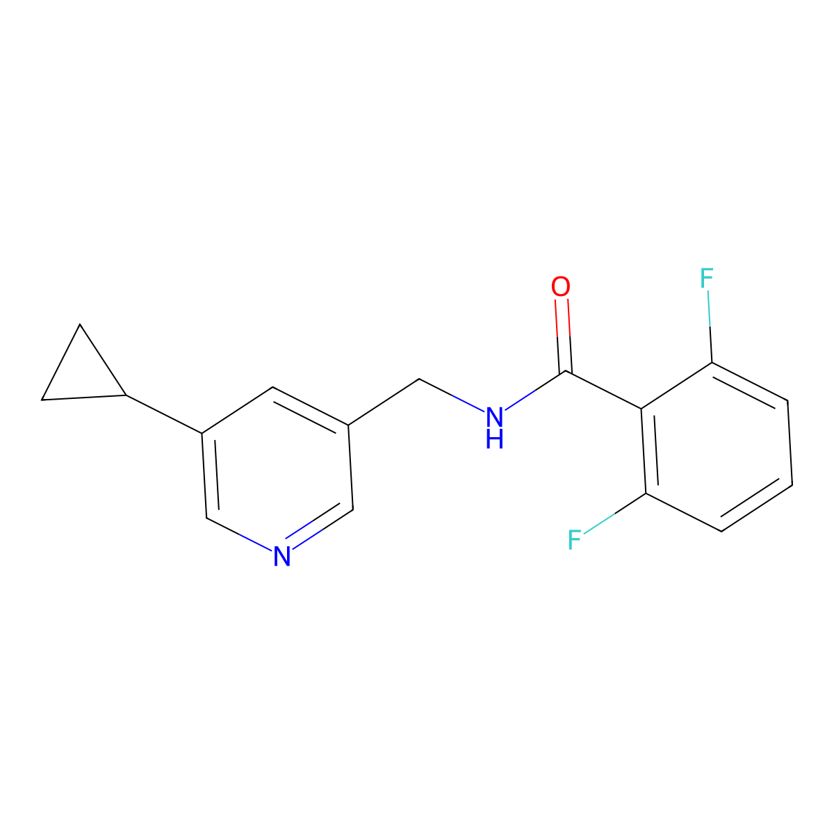N-[(5-cyclopropylpyridin-3-yl)methyl]-2,6-difluorobenzamide molecular structure, CAS 2034312-59-7
