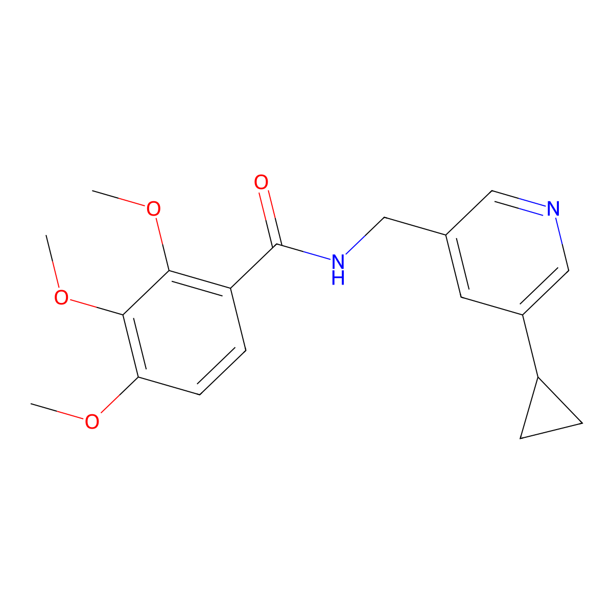 N-[(5-cyclopropylpyridin-3-yl)methyl]-2,3,4-trimethoxybenzamide molecular structure, CAS 2034312-65-5