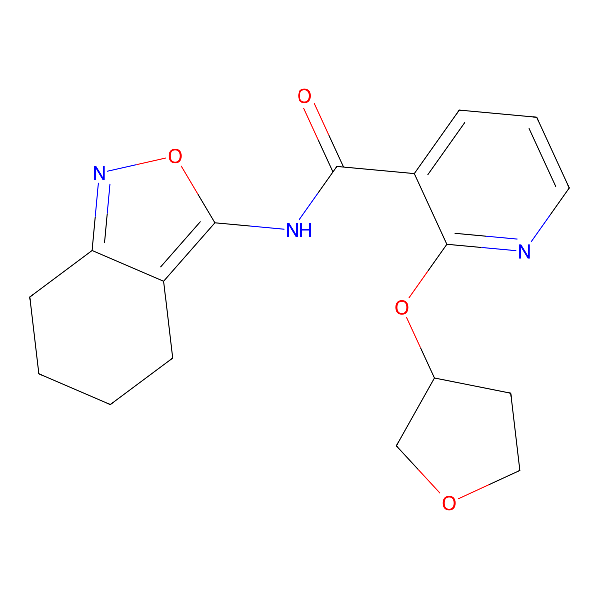 N-(4,5,6,7-tetrahydrobenzo[c]isoxazol-3-yl)-2-((tetrahydrofuran-3-yl)oxy)nicotinamide molecular structure, CAS 2034312-71-3