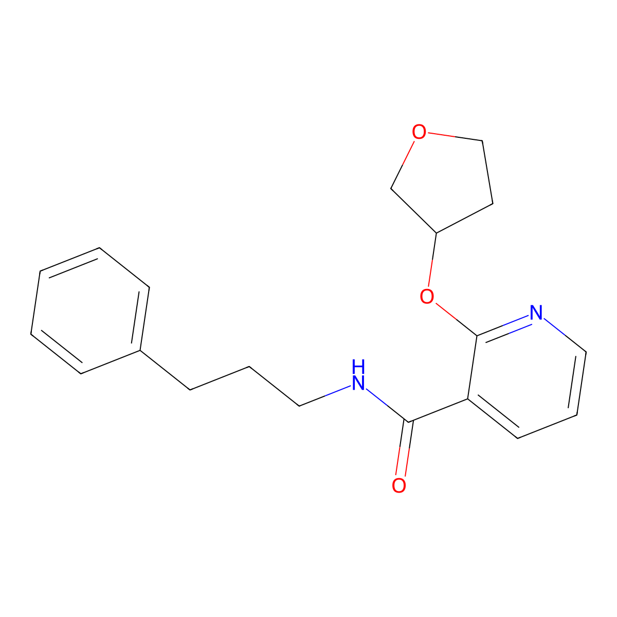 N-(3-phenylpropyl)-2-((tetrahydrofuran-3-yl)oxy)nicotinamide molecular structure, CAS 2034312-76-8