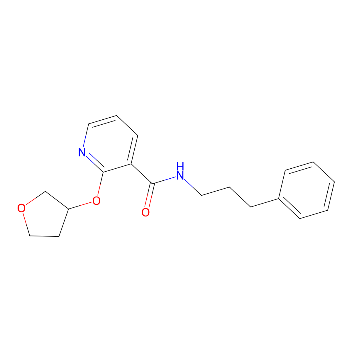N-(3-phenylpropyl)-2-((tetrahydrofuran-3-yl)oxy)nicotinamide molecular structure, CAS 2034312-76-8