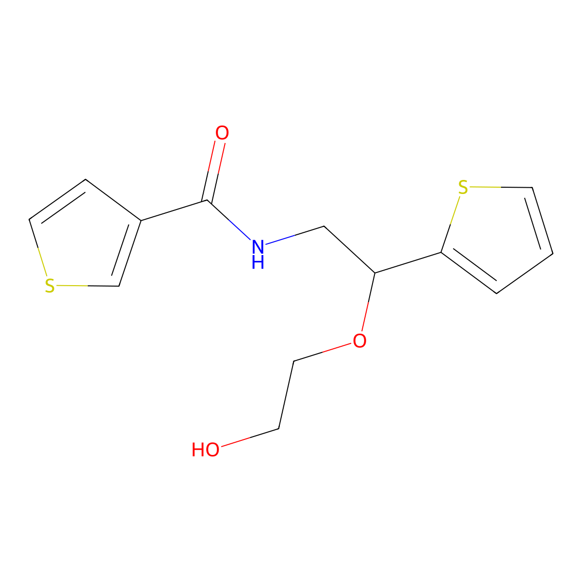 N-[2-(2-hydroxyethoxy)-2-(thiophen-2-yl)ethyl]thiophene-3-carboxamide molecular structure, CAS 2034312-77-9