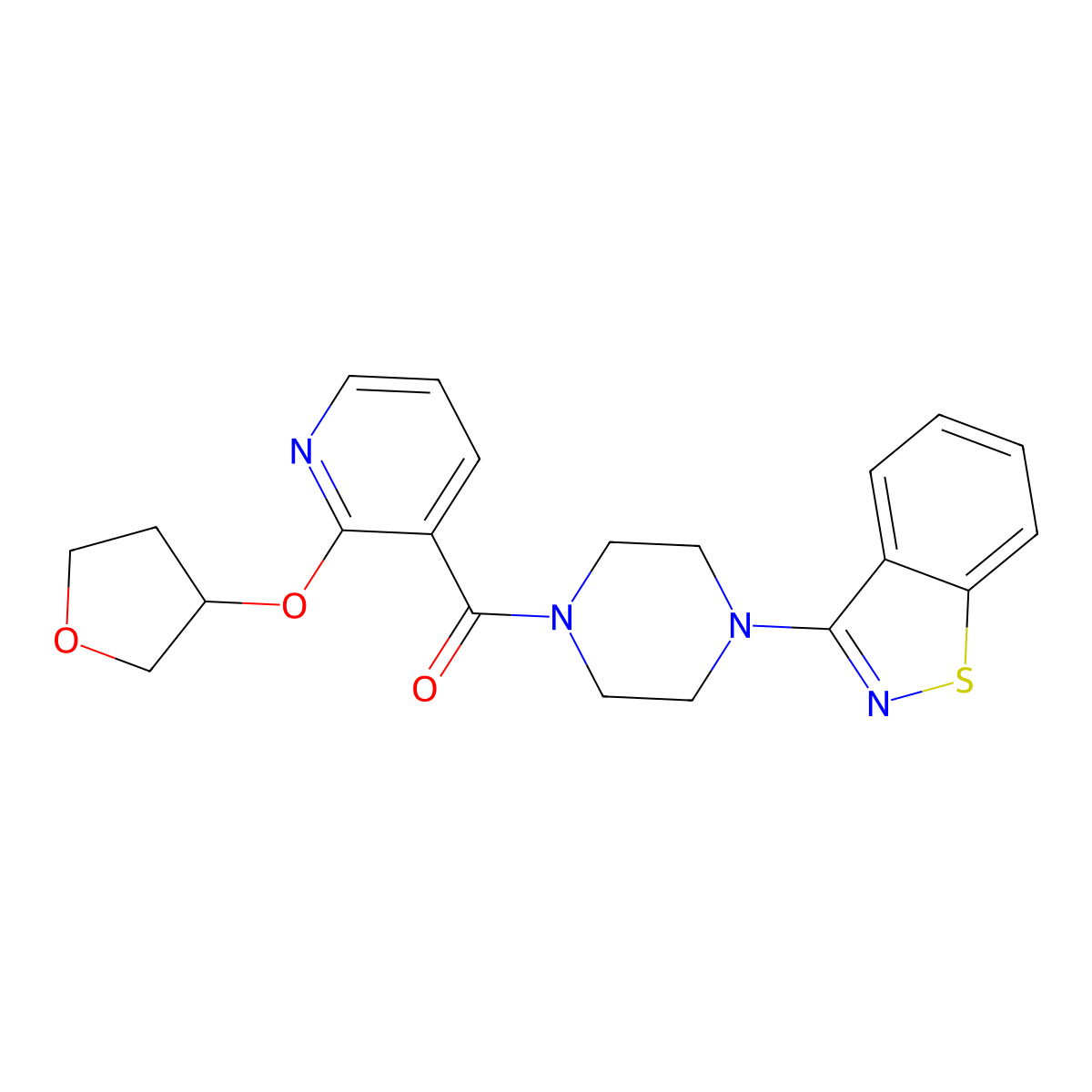 (4-(Benzo[d]isothiazol-3-yl)piperazin-1-yl)(2-((tetrahydrofuran-3-yl)oxy)pyridin-3-yl)methanone molecular structure, CAS 2034313-06-7