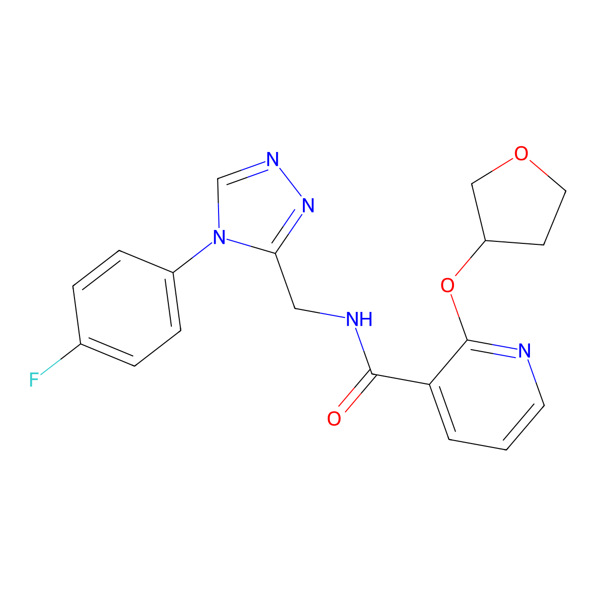N-((4-(4-fluorophenyl)-4H-1,2,4-triazol-3-yl)methyl)-2-((tetrahydrofuran-3-yl)oxy)nicotinamide molecular structure, CAS 2034313-14-7