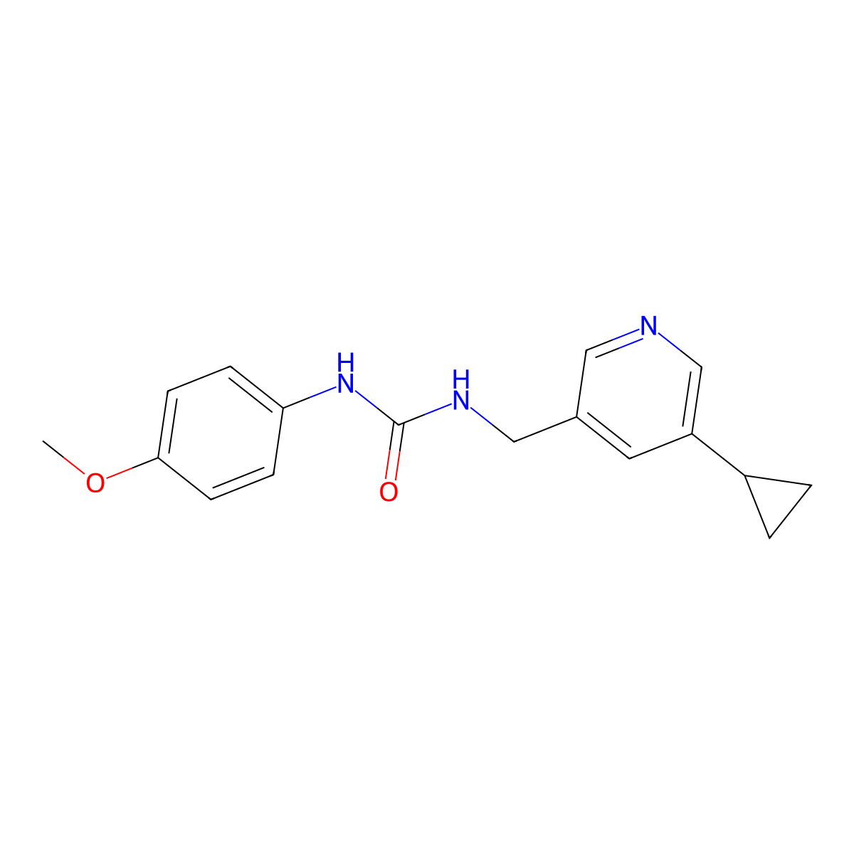 1-((5-Cyclopropylpyridin-3-yl)methyl)-3-(4-methoxyphenyl)urea molecular structure, CAS 2034313-32-9