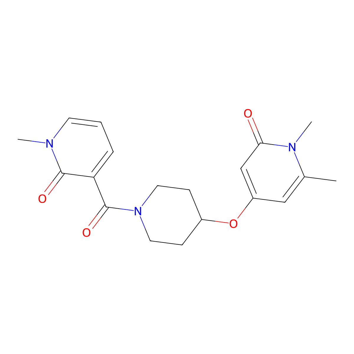 1,6-dimethyl-4-((1-(1-methyl-2-oxo-1,2-dihydropyridine-3-carbonyl)piperidin-4-yl)oxy)pyridin-2(1H)-one molecular structure, CAS 2034313-46-5