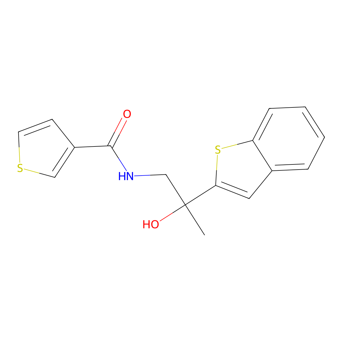 N-(2-(benzo[b]thiophen-2-yl)-2-hydroxypropyl)thiophene-3-carboxamide molecular structure, CAS 2034313-47-6