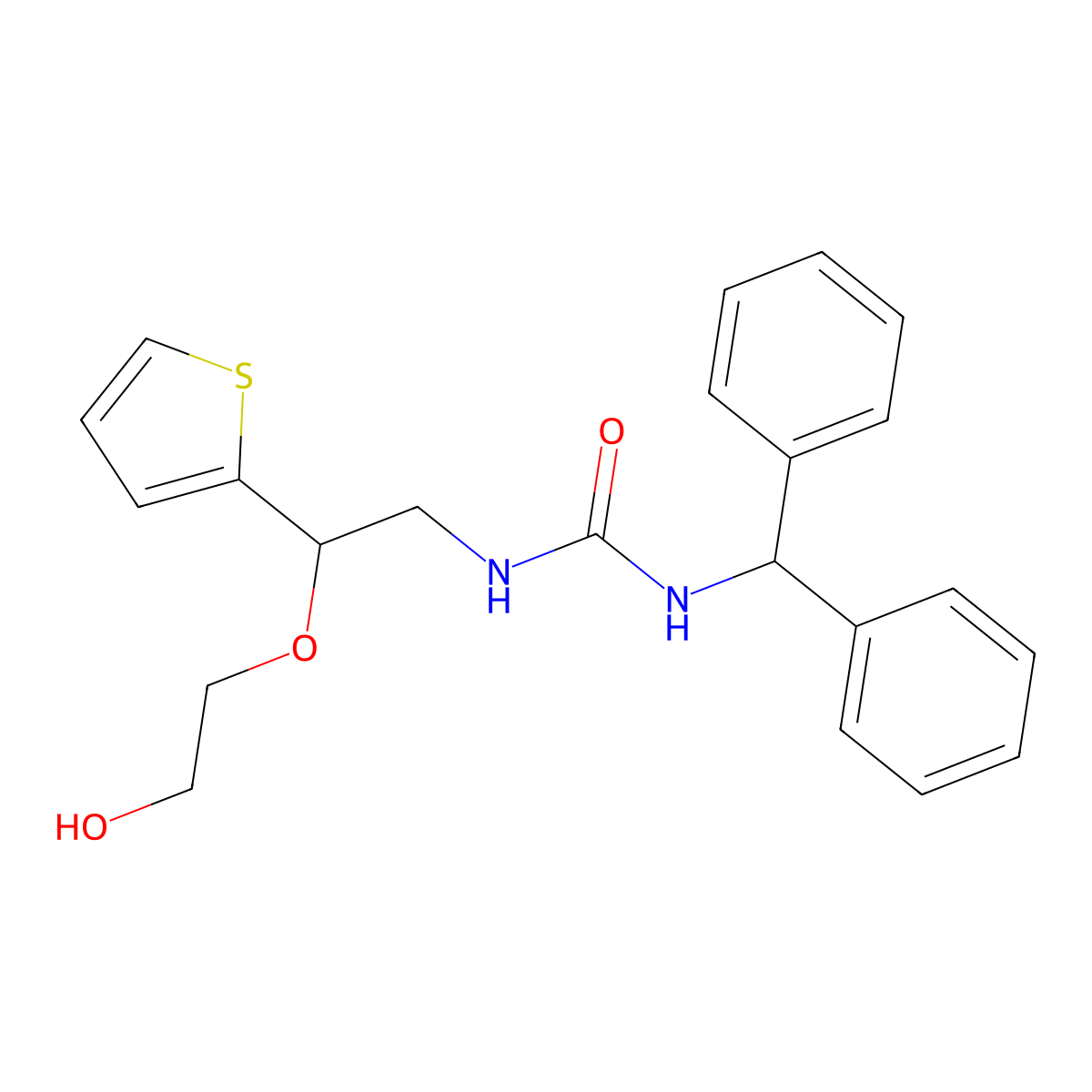 1-Benzhydryl-3-(2-(2-hydroxyethoxy)-2-(thiophen-2-yl)ethyl)urea molecular structure, CAS 2034313-49-8