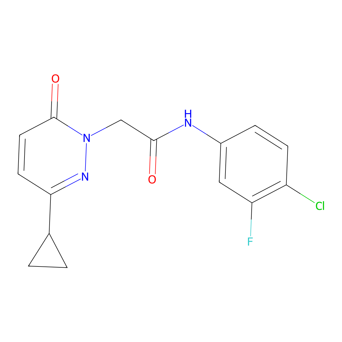 N-(4-chloro-3-fluorophenyl)-2-(3-cyclopropyl-6-oxopyridazin-1(6H)-yl)acetamide molecular structure, CAS 2034313-62-5