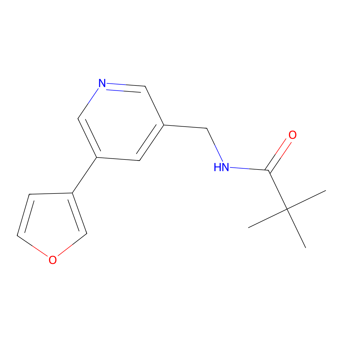 N-((5-(furan-3-yl)pyridin-3-yl)methyl)pivalamide molecular structure, CAS 2034313-63-6