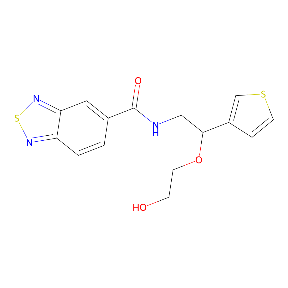 N-(2-(2-hydroxyethoxy)-2-(thiophen-3-yl)ethyl)benzo[c][1,2,5]thiadiazole-5-carboxamide molecular structure, CAS 2034313-81-8
