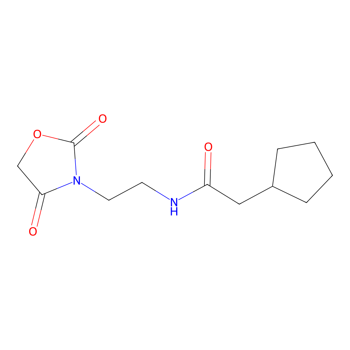 2-cyclopentyl-N-[2-(2,4-dioxo-1,3-oxazolidin-3-yl)ethyl]acetamide molecular structure, CAS 2034313-84-1