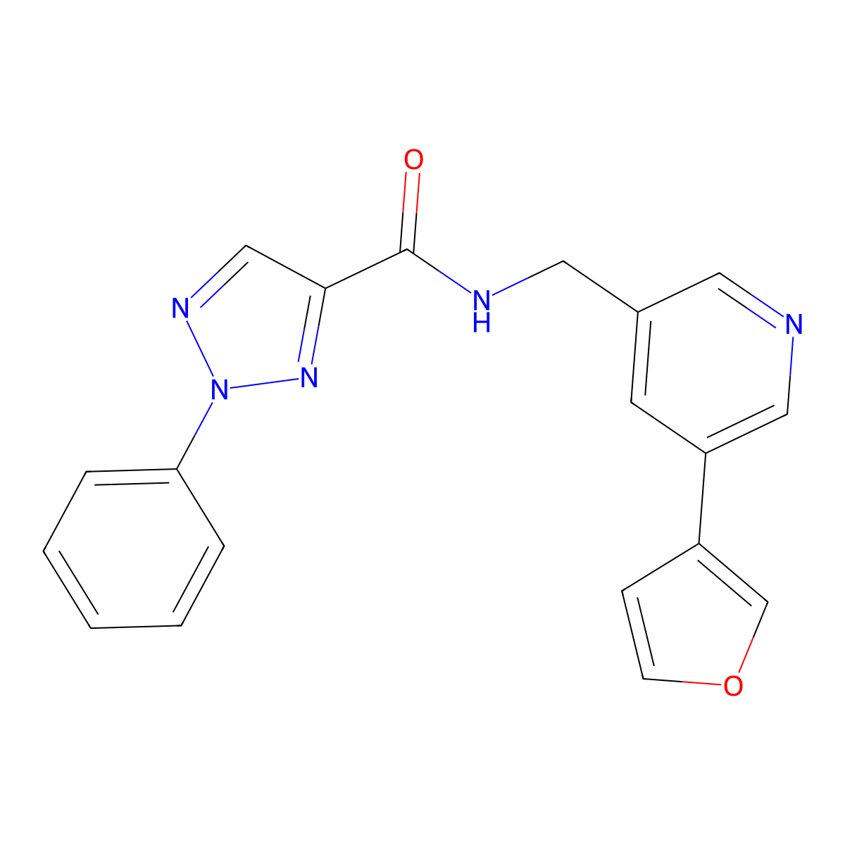 N-{[5-(furan-3-yl)pyridin-3-yl]methyl}-2-phenyl-2H-1,2,3-triazole-4-carboxamide molecular structure, CAS 2034313-93-2