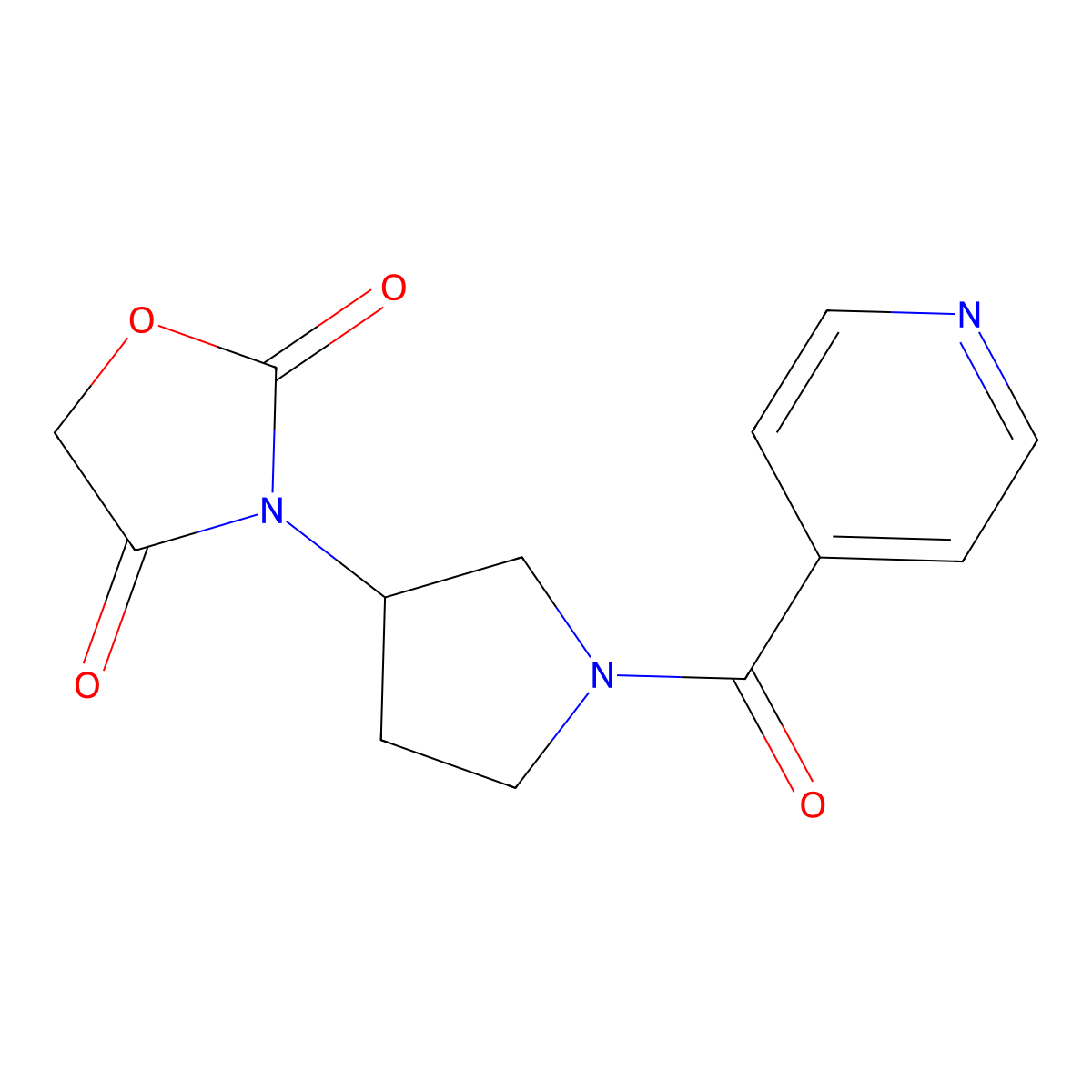 3-(1-Isonicotinoylpyrrolidin-3-yl)oxazolidine-2,4-dione molecular structure, CAS 2034314-10-6