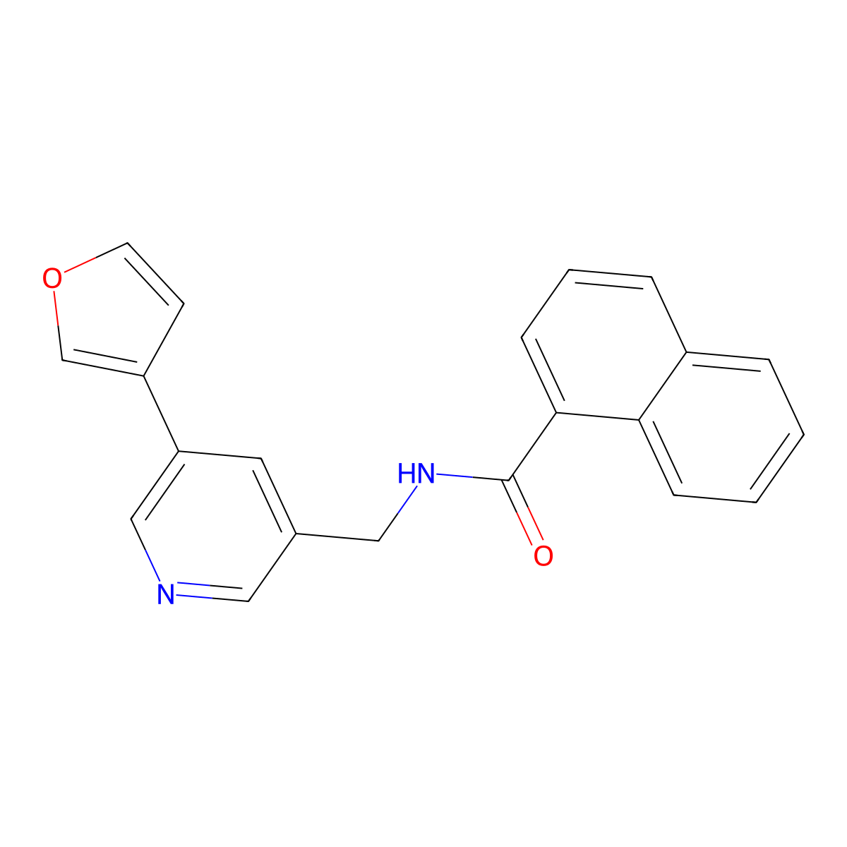 N-((5-(furan-3-yl)pyridin-3-yl)methyl)-1-naphthamide molecular structure, CAS 2034314-15-1