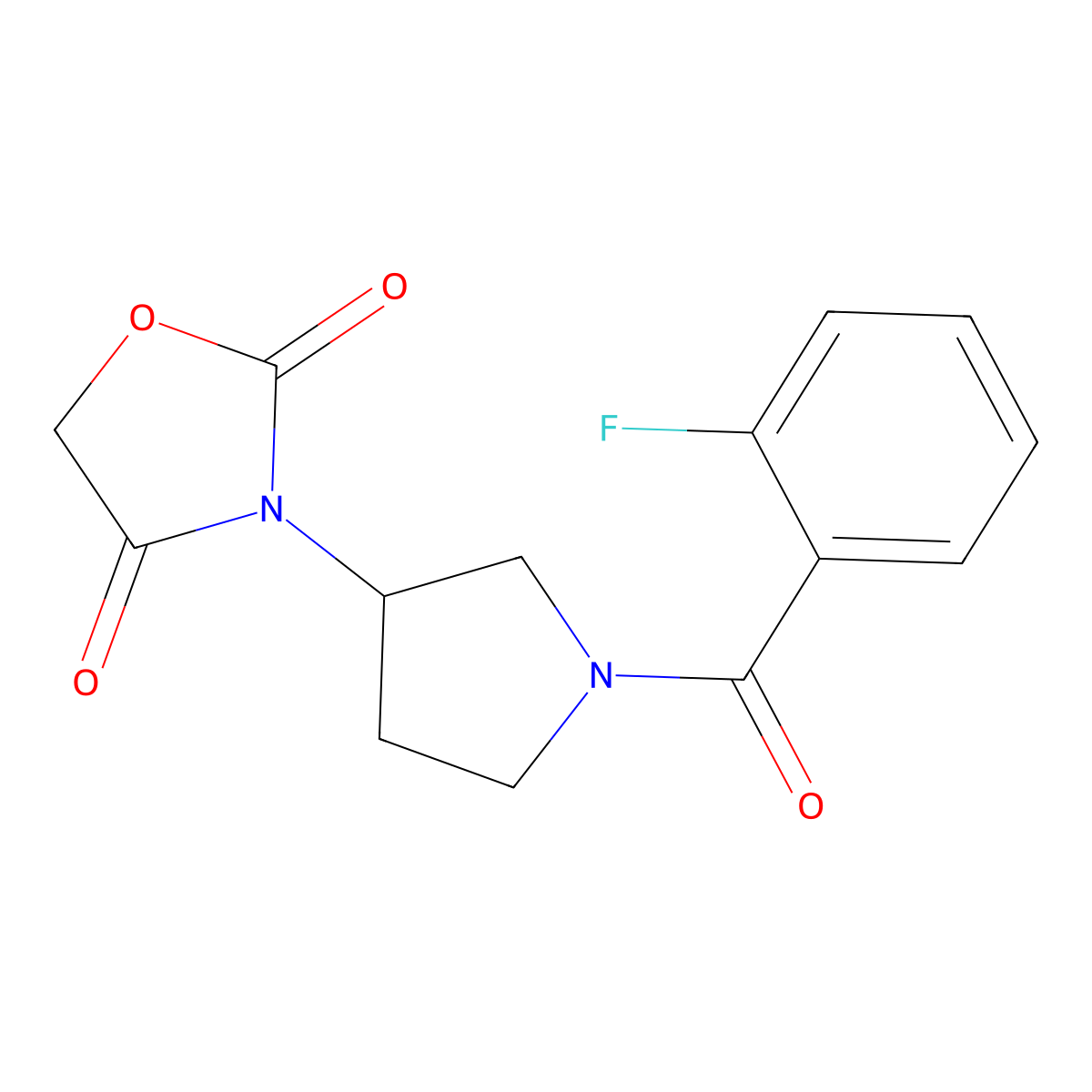 3-(1-(2-Fluorobenzoyl)pyrrolidin-3-yl)oxazolidine-2,4-dione molecular structure, CAS 2034314-17-3
