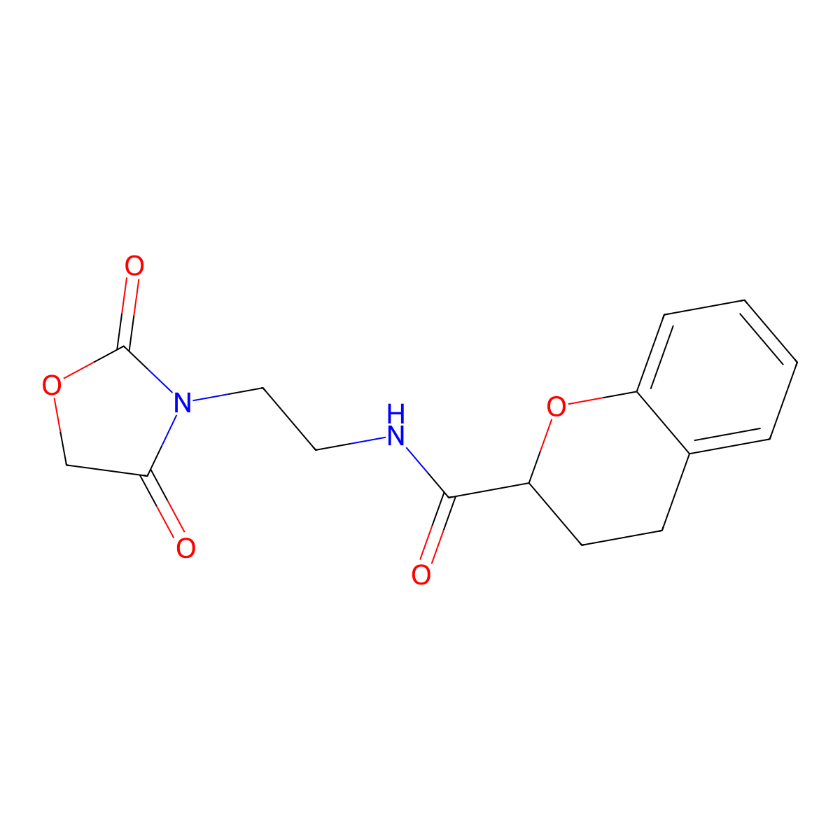 N-(2-(2,4-dioxooxazolidin-3-yl)ethyl)chroman-2-carboxamide molecular structure, CAS 2034314-29-7