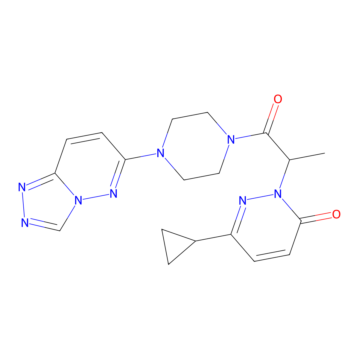 2-(1-(4-([1,2,4]triazolo[4,3-b]pyridazin-6-yl)piperazin-1-yl)-1-oxopropan-2-yl)-6-cyclopropylpyridazin-3(2H)-one molecular structure, CAS 2034314-32-2