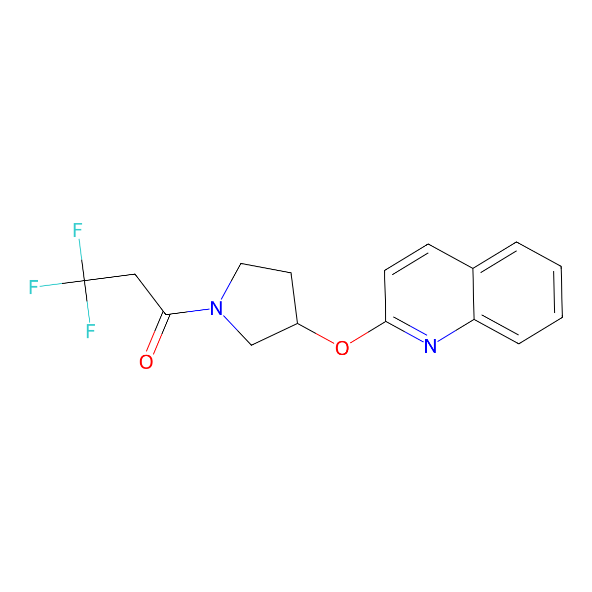 3,3,3-Trifluoro-1-(3-(quinolin-2-yloxy)pyrrolidin-1-yl)propan-1-one molecular structure, CAS 2034314-34-4
