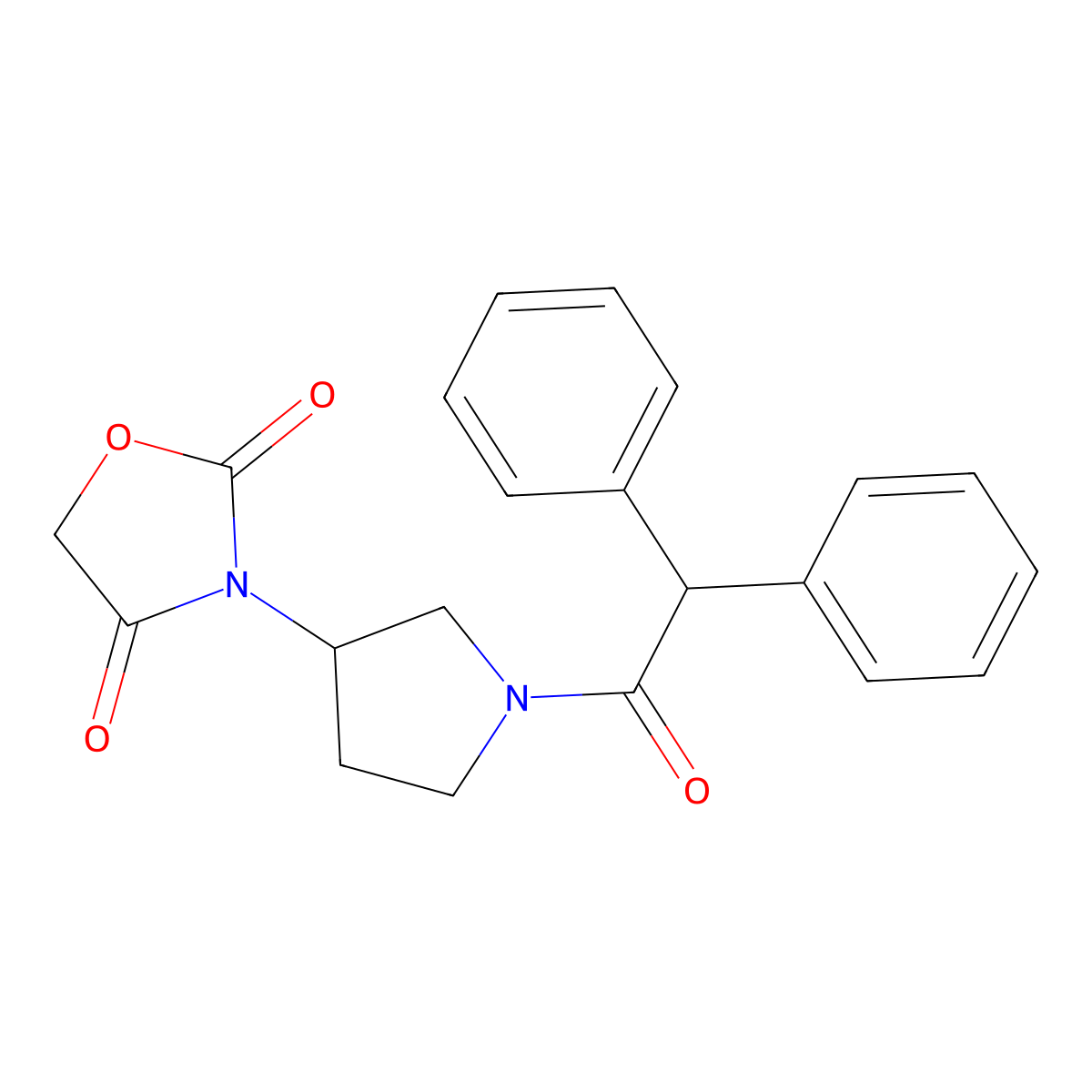 3-(1-(2,2-Diphenylacetyl)pyrrolidin-3-yl)oxazolidine-2,4-dione molecular structure, CAS 2034314-37-7