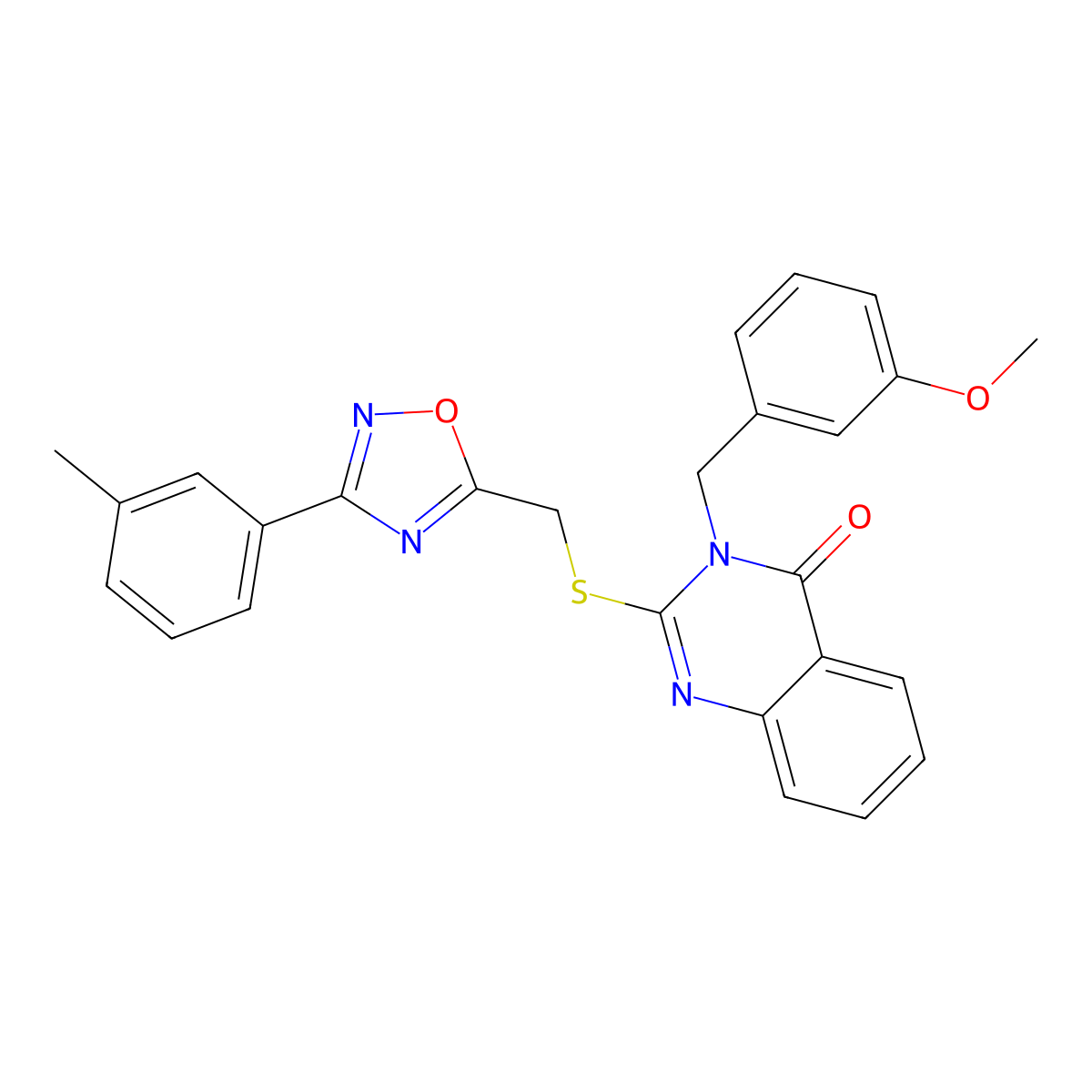 3-(3-methoxybenzyl)-2-(((3-(m-tolyl)-1,2,4-oxadiazol-5-yl)methyl)thio)quinazolin-4(3H)-one molecular structure, CAS 2034314-41-3
