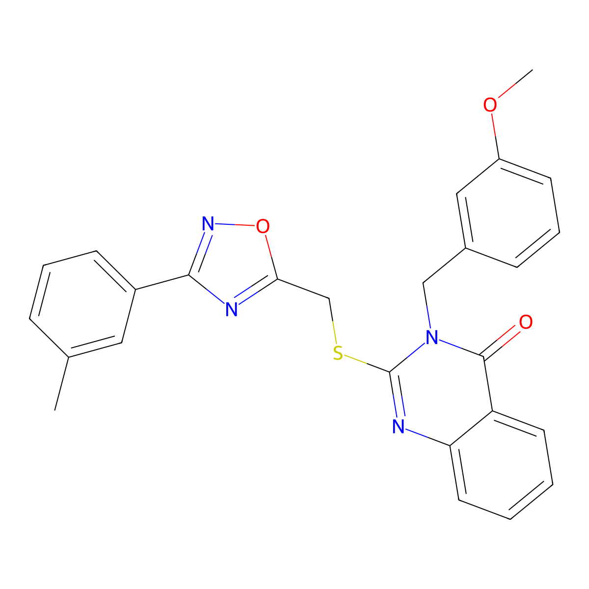 3-(3-methoxybenzyl)-2-(((3-(m-tolyl)-1,2,4-oxadiazol-5-yl)methyl)thio)quinazolin-4(3H)-one molecular structure, CAS 2034314-41-3