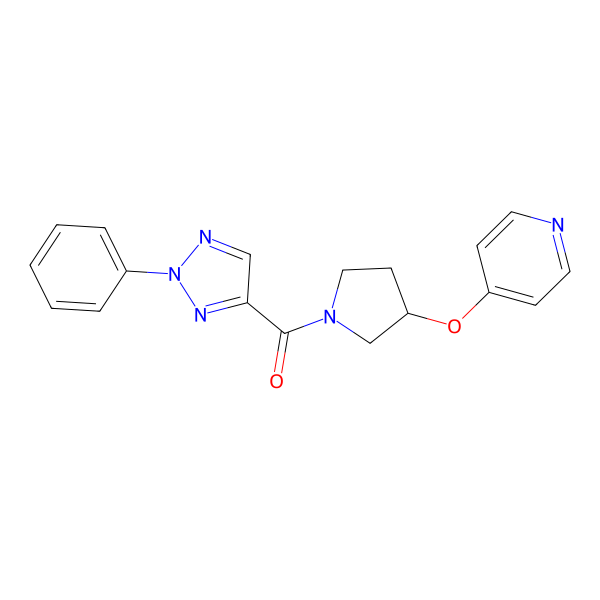 (2-phenyl-2H-1,2,3-triazol-4-yl)(3-(pyridin-4-yloxy)pyrrolidin-1-yl)methanone molecular structure, CAS 2034314-43-5