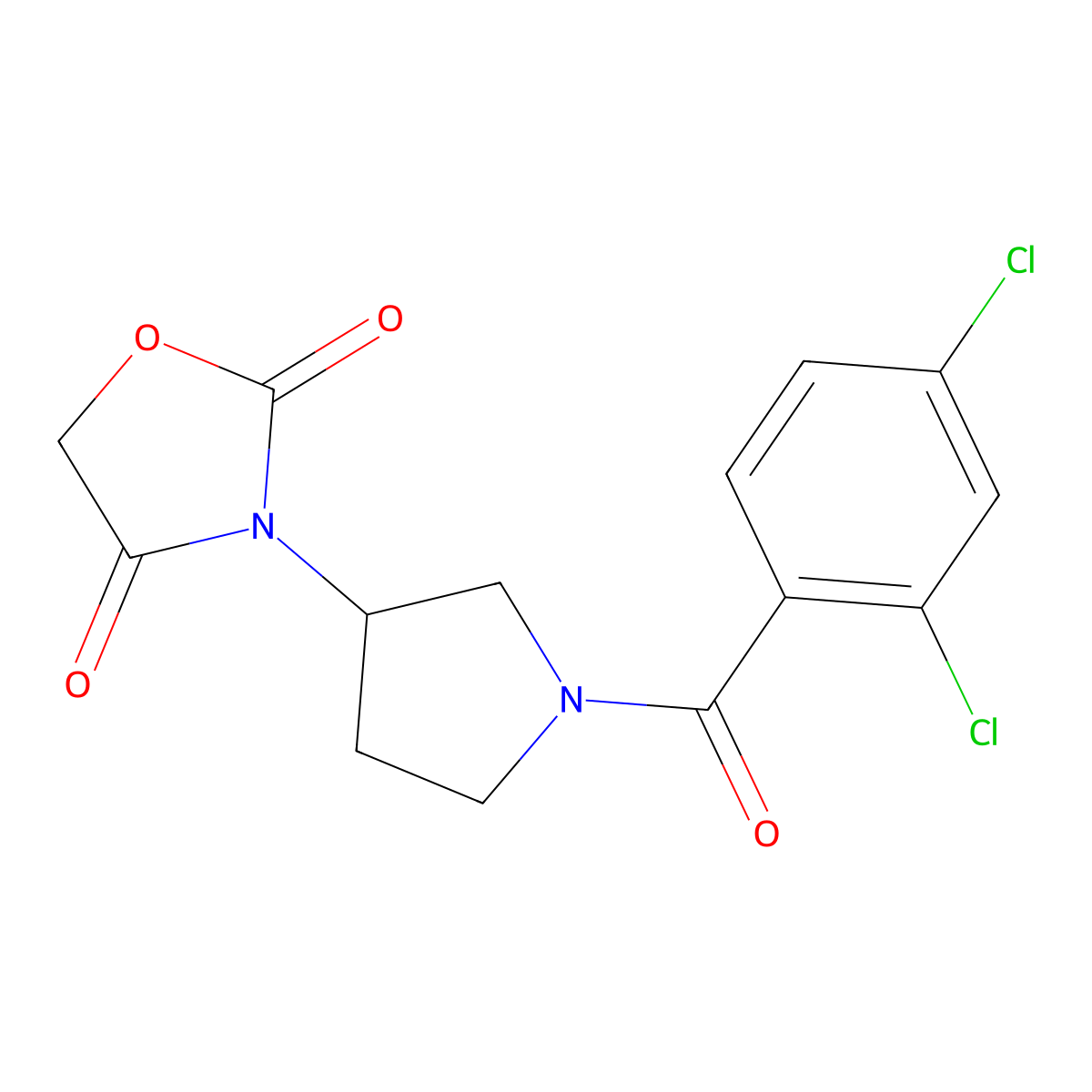 3-(1-(2,4-Dichlorobenzoyl)pyrrolidin-3-yl)oxazolidine-2,4-dione molecular structure, CAS 2034314-48-0