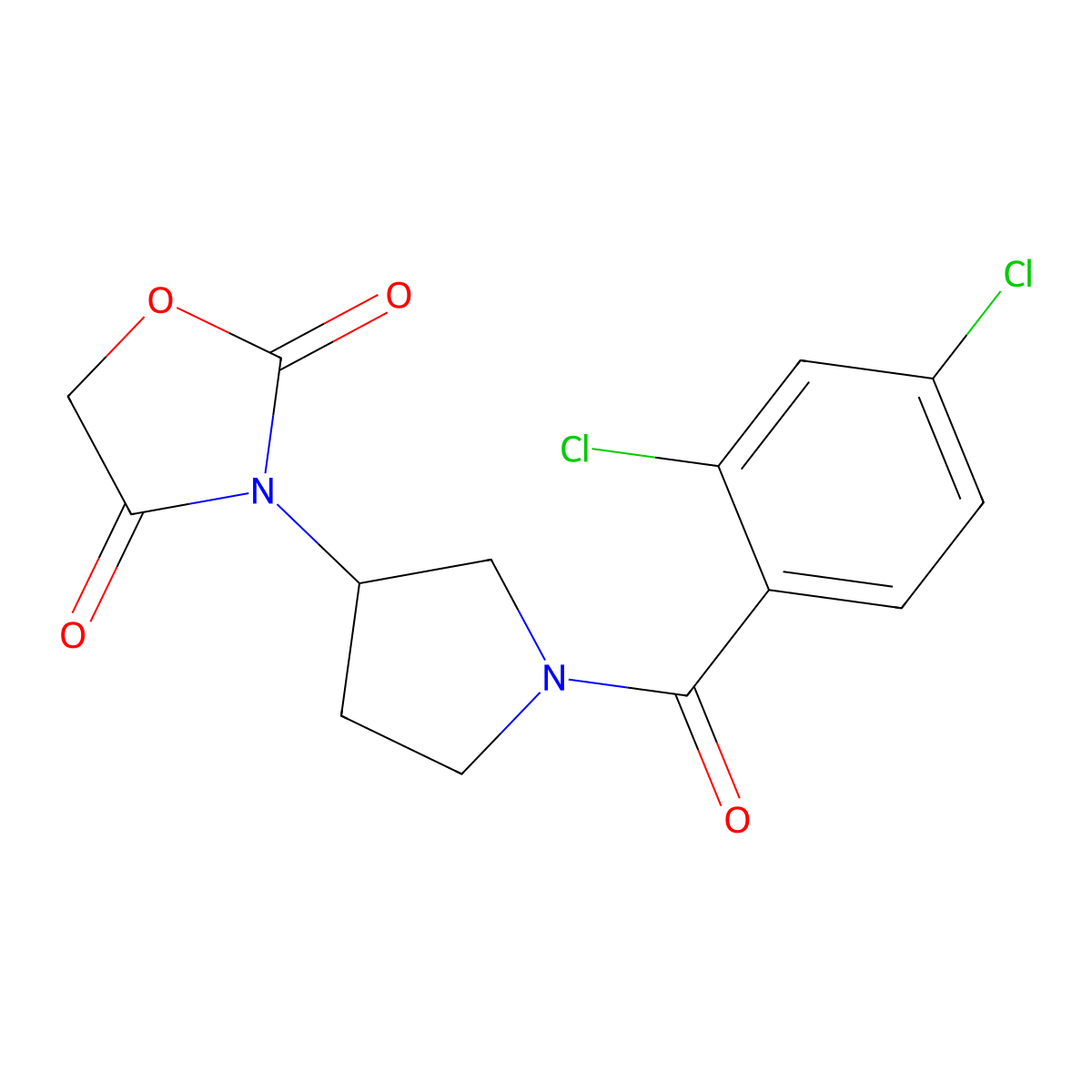 3-(1-(2,4-Dichlorobenzoyl)pyrrolidin-3-yl)oxazolidine-2,4-dione molecular structure, CAS 2034314-48-0