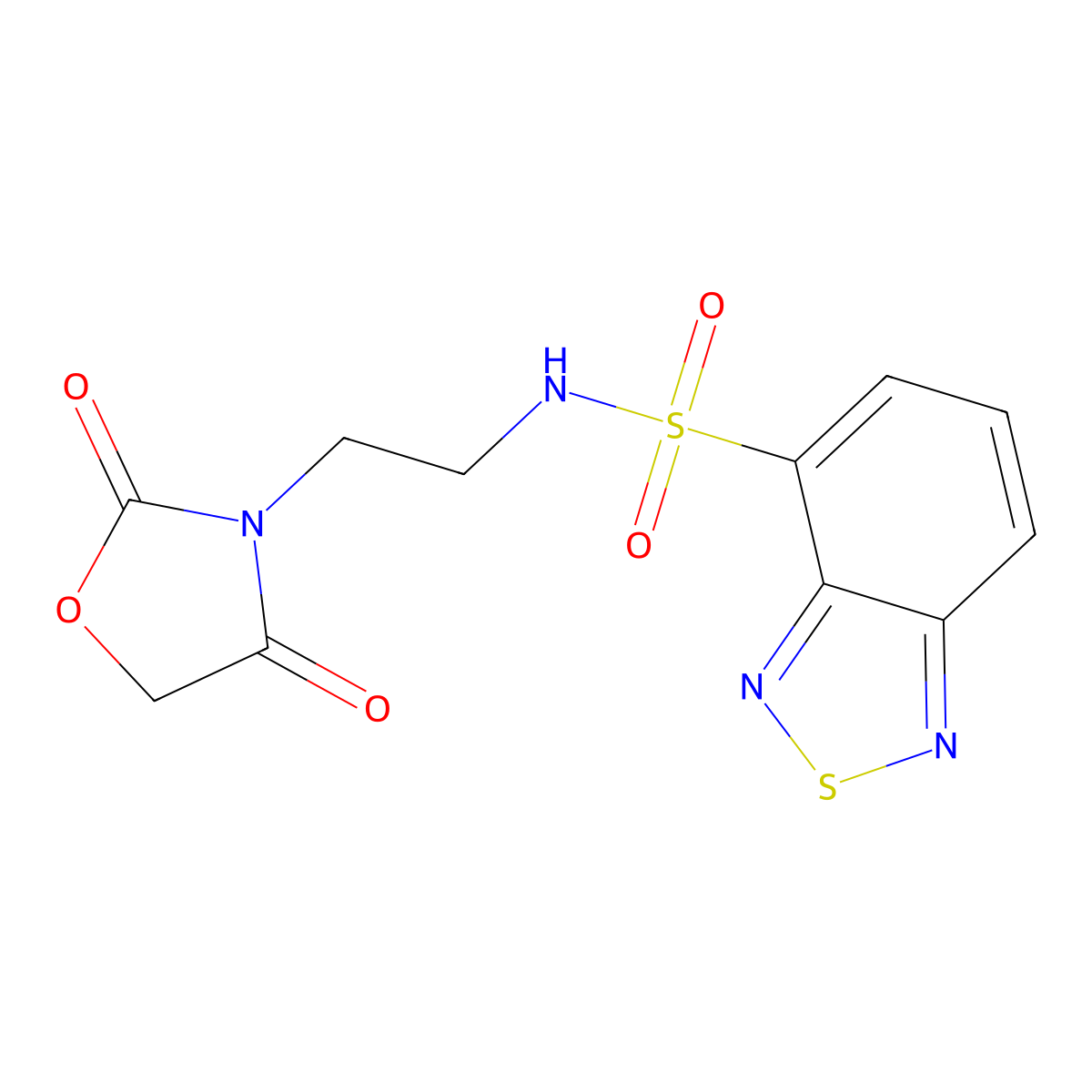 N-(2-(2,4-dioxooxazolidin-3-yl)ethyl)benzo[c][1,2,5]thiadiazole-4-sulfonamide molecular structure, CAS 2034314-54-8