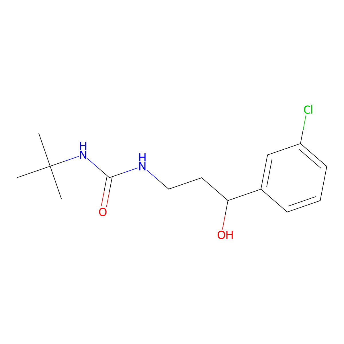 1-(Tert-butyl)-3-(3-(3-chlorophenyl)-3-hydroxypropyl)urea molecular structure, CAS 2034314-69-5
