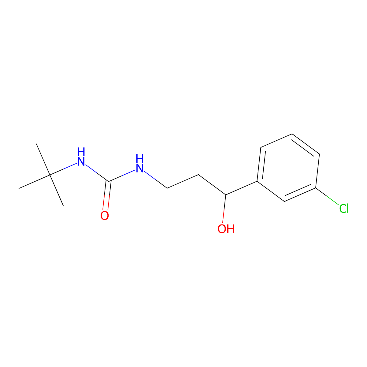 1-(Tert-butyl)-3-(3-(3-chlorophenyl)-3-hydroxypropyl)urea molecular structure, CAS 2034314-69-5
