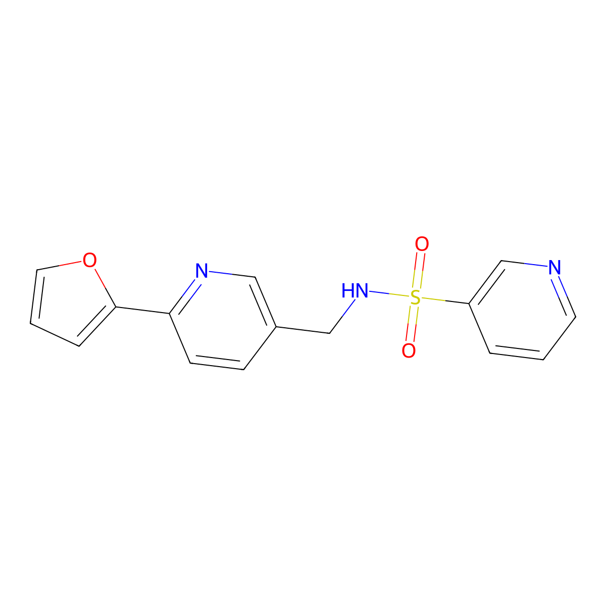 N-((6-(furan-2-yl)pyridin-3-yl)methyl)pyridine-3-sulfonamide molecular structure, CAS 2034314-72-0
