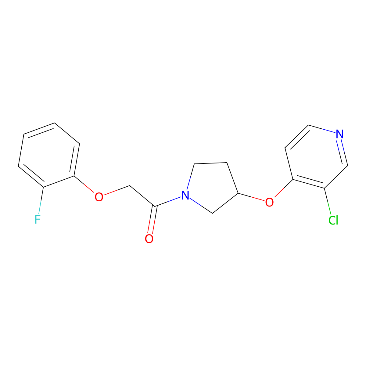 1-(3-((3-Chloropyridin-4-yl)oxy)pyrrolidin-1-yl)-2-(2-fluorophenoxy)ethanone molecular structure, CAS 2034314-94-6