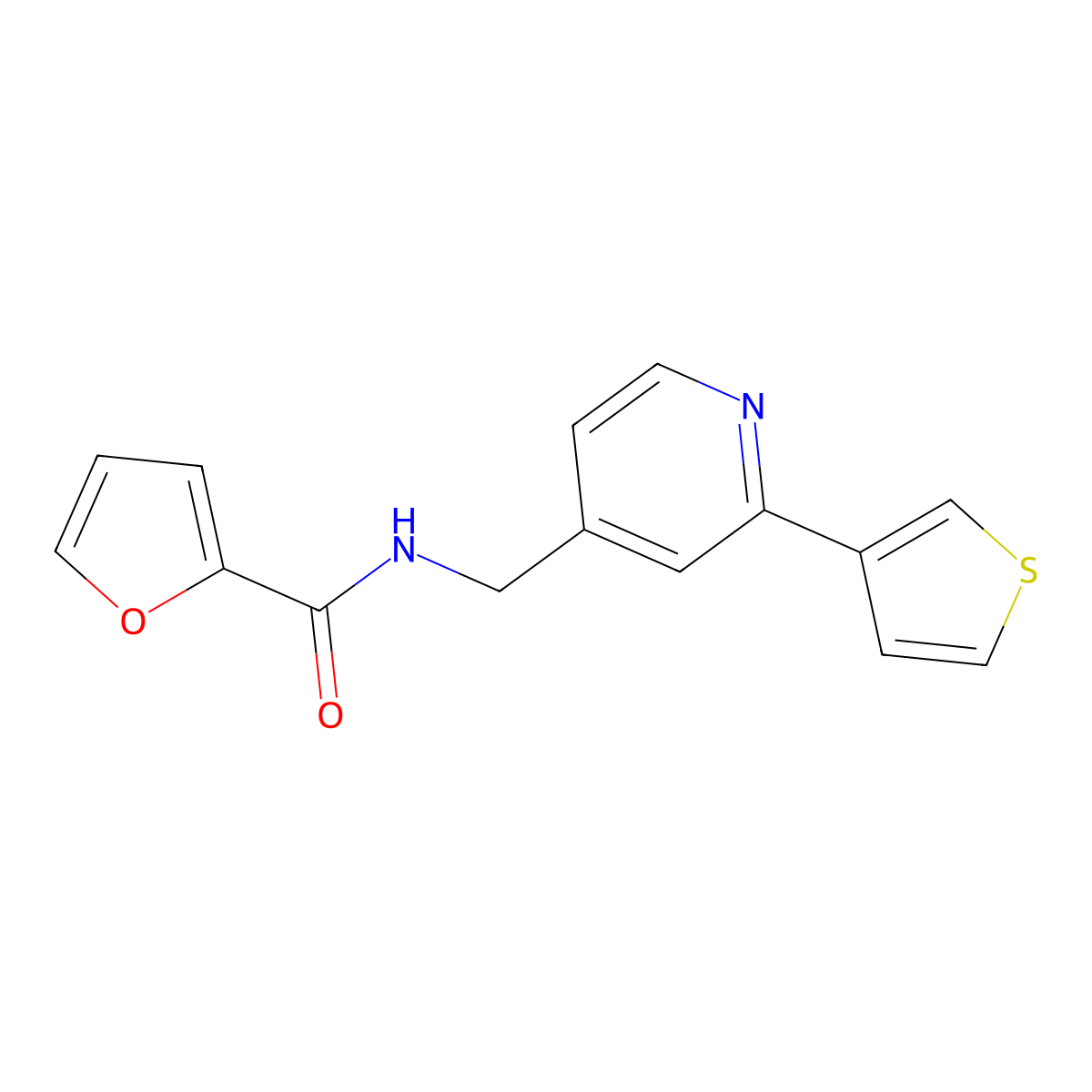 N-((2-(thiophen-3-yl)pyridin-4-yl)methyl)furan-2-carboxamide molecular structure, CAS 2034314-96-8