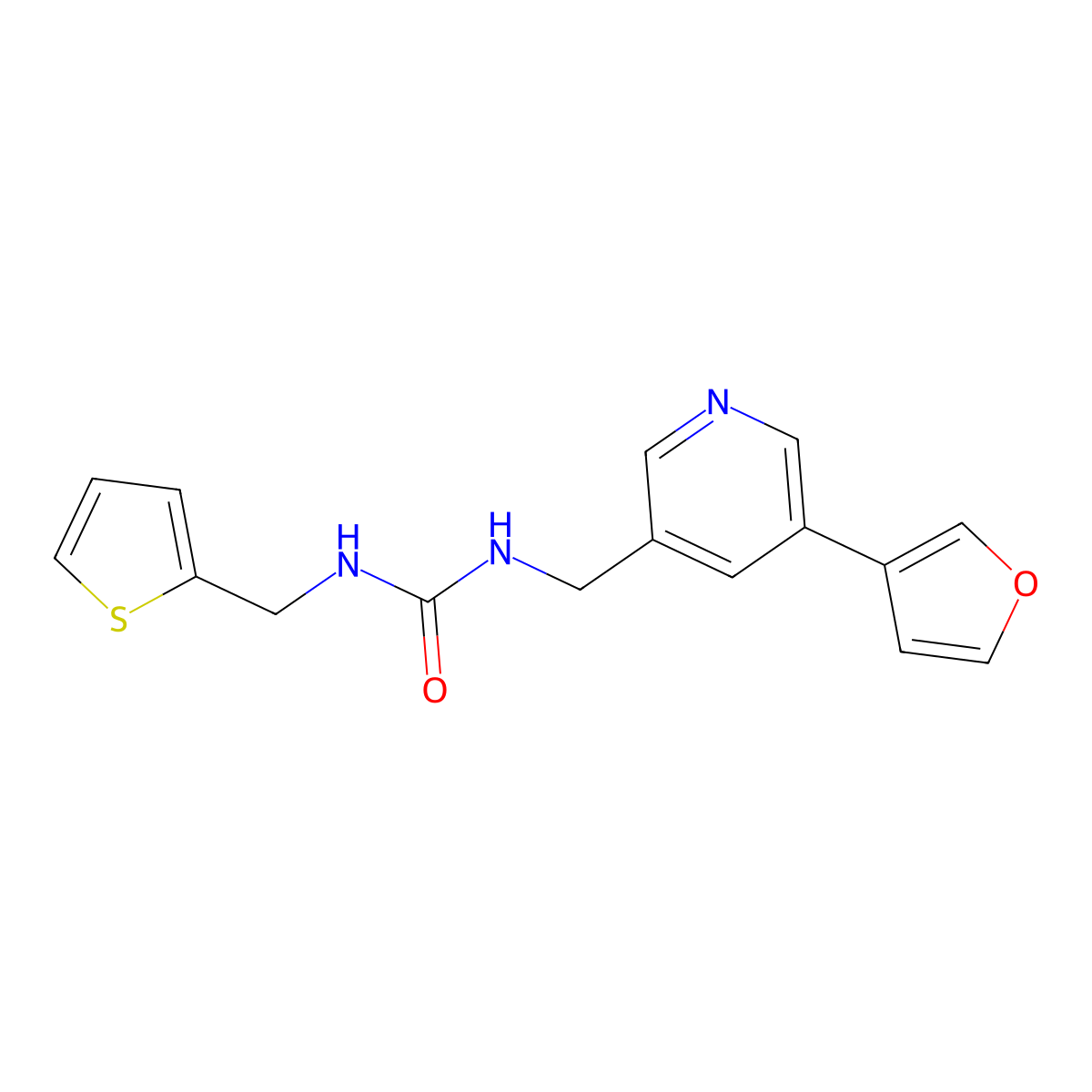1-((5-(Furan-3-yl)pyridin-3-yl)methyl)-3-(thiophen-2-ylmethyl)urea molecular structure, CAS 2034314-98-0