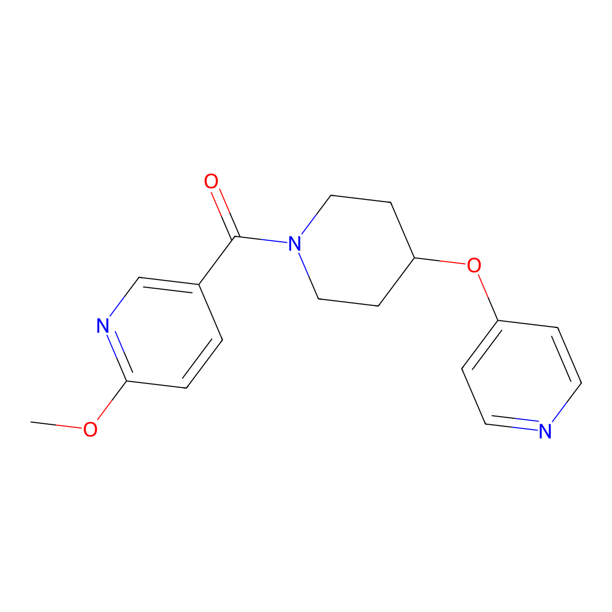 (6-Methoxypyridin-3-yl)(4-(pyridin-4-yloxy)piperidin-1-yl)methanone molecular structure, CAS 2034315-03-0