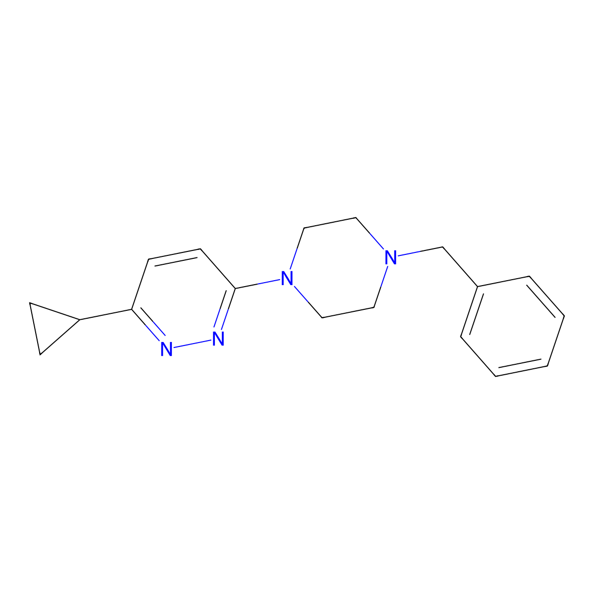 3-(4-Benzylpiperazin-1-yl)-6-cyclopropylpyridazine molecular structure, CAS 2034315-04-1