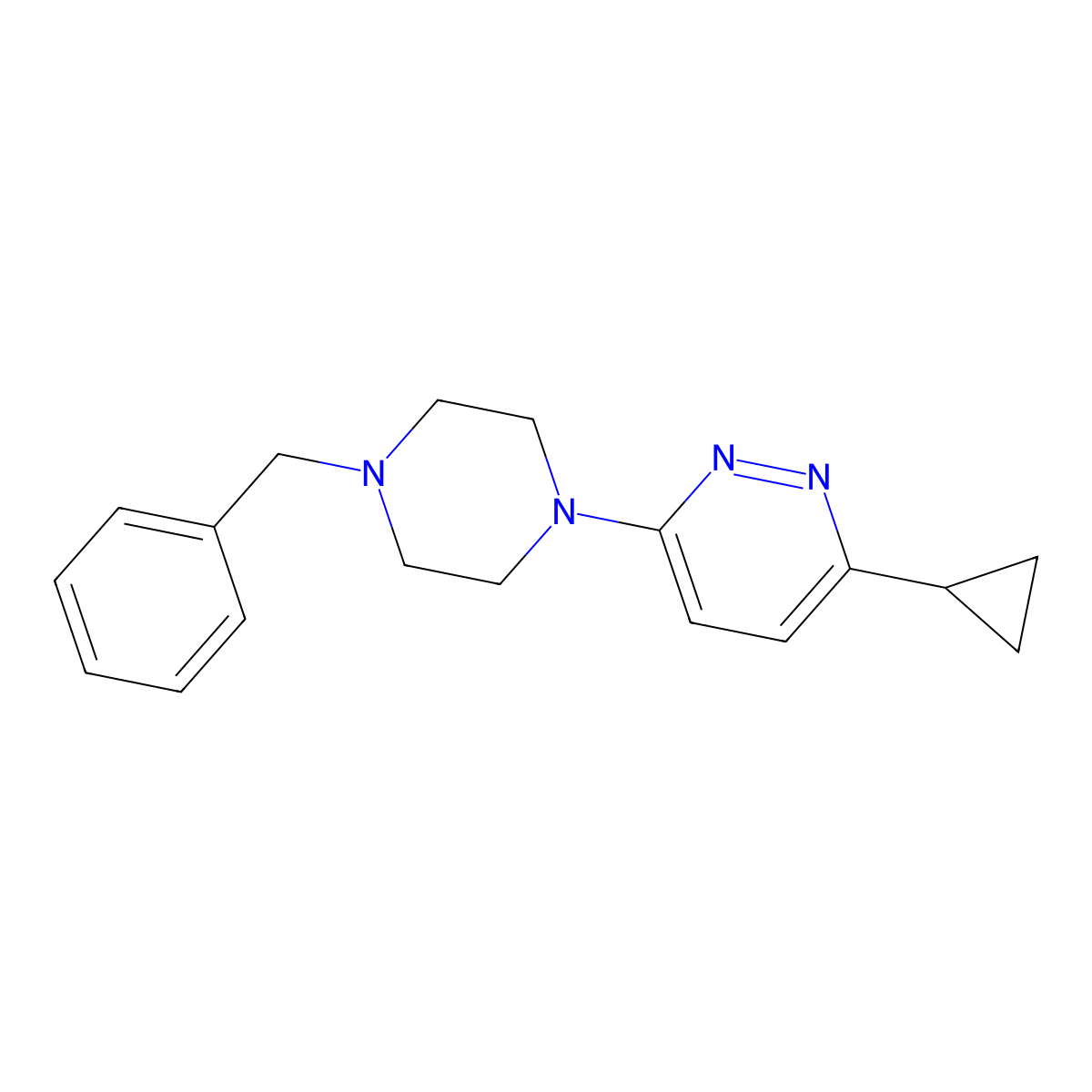 3-(4-Benzylpiperazin-1-yl)-6-cyclopropylpyridazine molecular structure, CAS 2034315-04-1